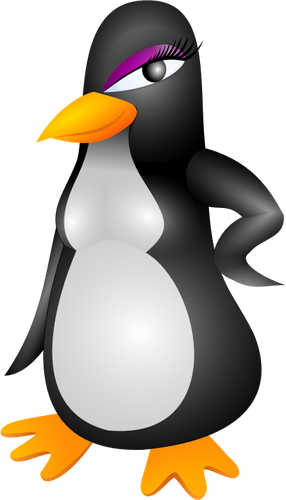 動揺の女性のペンギンのベクトル イラスト
