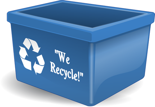 Prázdná modrá recyklace bin Vektor Klipart