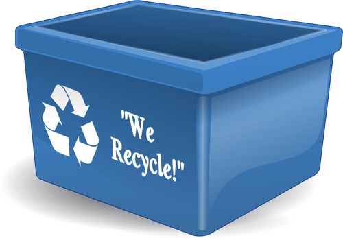 Vacío azul de reciclaje bin vector clip art