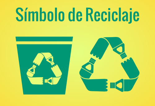 Image de vert et de jaune, recyclage signe