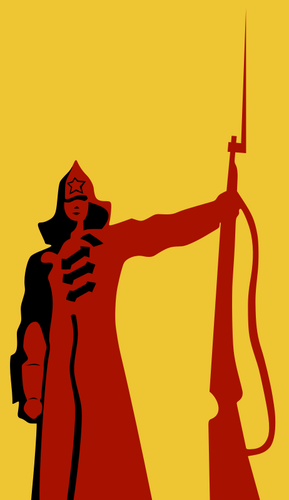Mladý voják Rudé armády na plakát styl obrázku