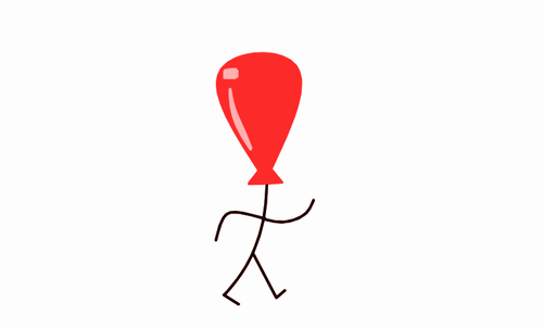 Röd ballong person