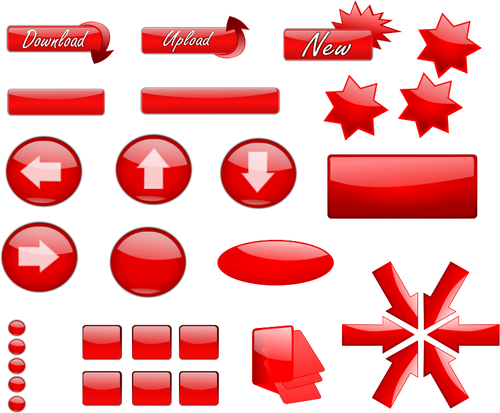 Boutons de sélection de téléchargement, téléchargement et flèches image vectorielle