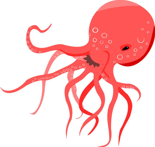 Ilustración de vector de pulpo rojo