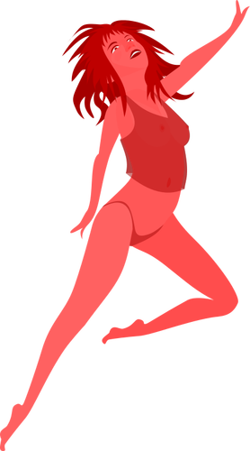 Hyppäävä punainen tyttö