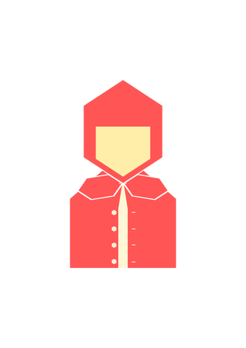 Красная шапочка персонаж обращается в шестиугольники векторные картинки