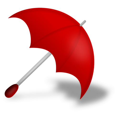 Vektorikuva punaisesta sateenvarjosta varjolla