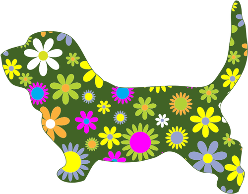 Chien Floral rétro