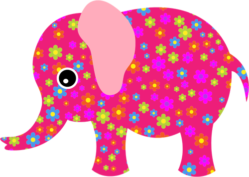 Fargerike elefant