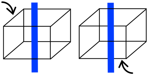 Necker cube simple vector drawing