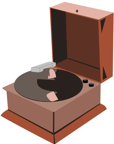 Brown gramophone vector drawing