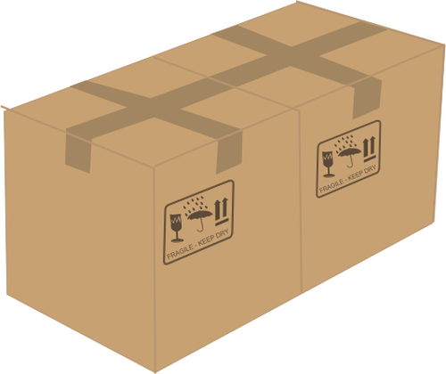 Imagem vetorial de 2 caixas de papelão seladas ao lado do outro