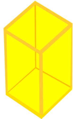 Cubo transparente amarillo