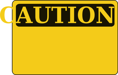 Знак осторожно пустые желтые векторное изображение