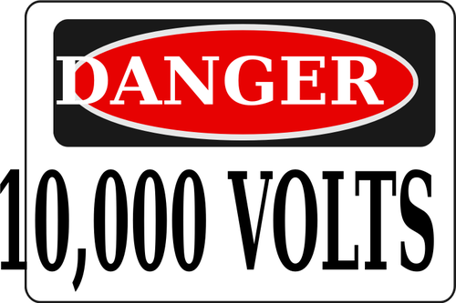 Pericol de 10000 volti semn vector imagine
