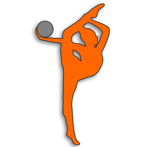 Dibujo vectorial de gimnasta rítmica silueta