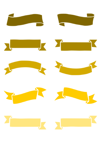 Vektor-Cliparts von grünen und blauen Bänder-Satz