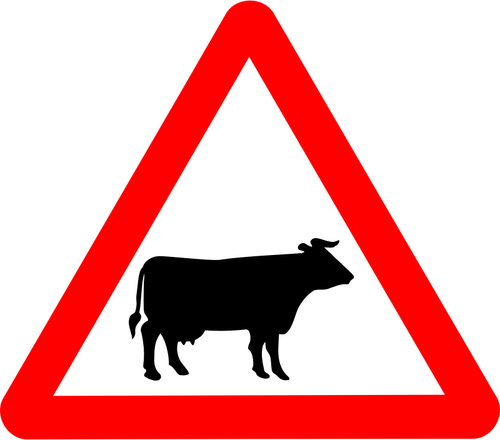 Vektor-Bild von Rindern auf Straße roadsign