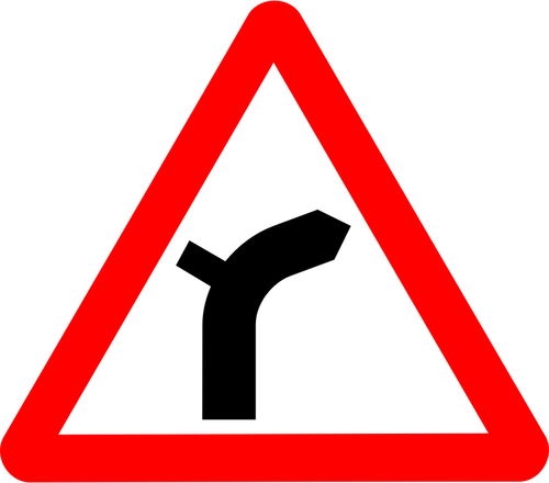 Kleinere Seite Kreuzung Straßenschild Vektor-illustration