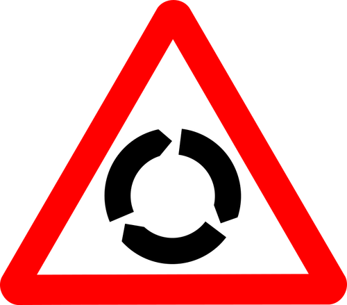 Roundabout road sign