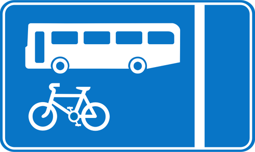 Information om buss och cykel lane trafik skylt vektor bild