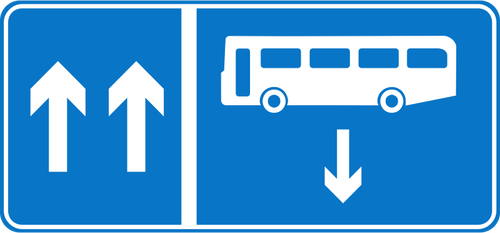 Bus im gegenüberliegenden Lane Informationen Traffic Sign Vektor-Bild