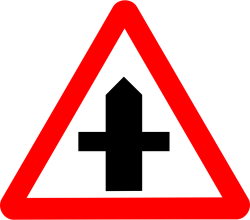 Panneau de signalisation routière intersection vector image