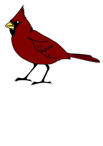 赤い色のクリップアートの枢機卿の鳥