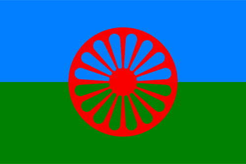 La bandera de Romani clip arte vectorial