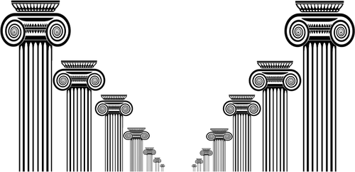 Grafica vettoriale di colonne romane corridoio