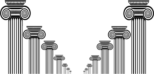 Romeinse kolommen gang vectorafbeeldingen