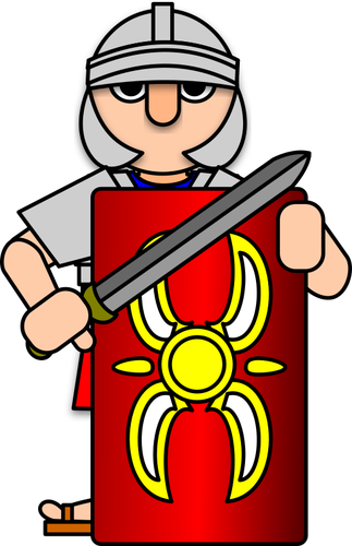 Roman Soldier achter schild