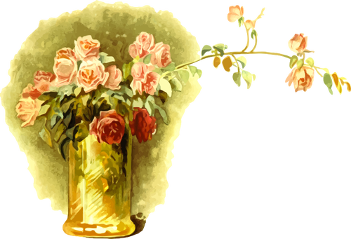 Rosas em vaso