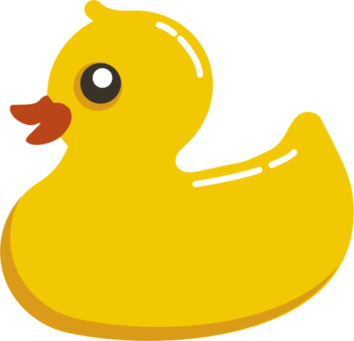 Canard en caoutchouc avec une queue brillante vector clipart