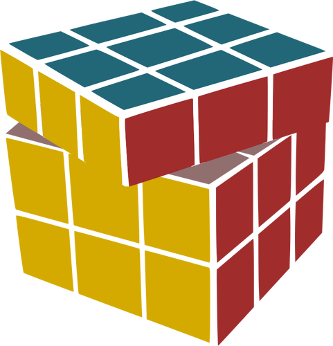 Gráficos vetoriais de vingança de Rubik com um lado inclinado