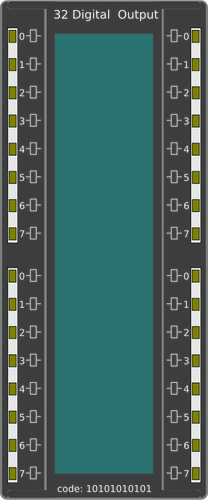 PLC 32 ieşire digitală carte vector imagine