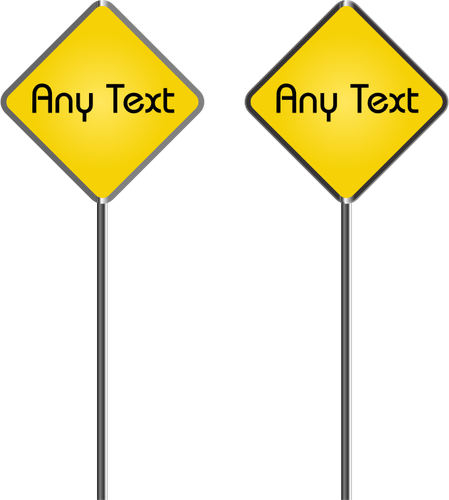 矢量图形的两个空白的黄色路标