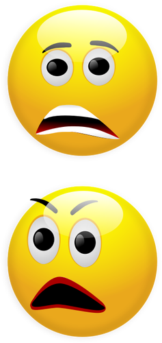 Graphiques vectoriels de deux Smileys anxieux