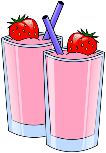 Strawberry smoothie vector