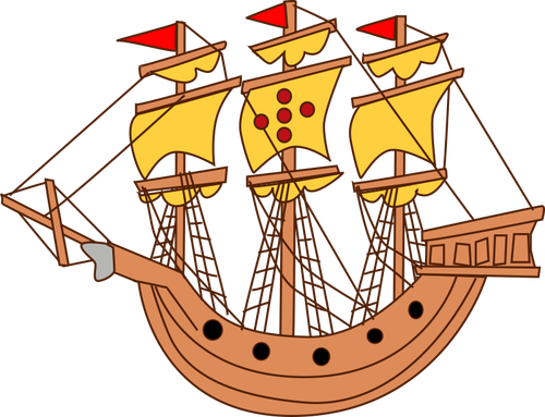 Plachetní loď kreslený obrázek