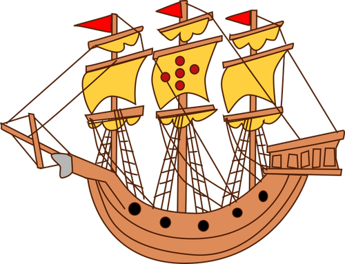 Caricatura de barco de vela