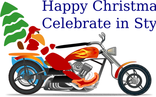 Santa rowerzysta na ilustracji wektorowych chopper