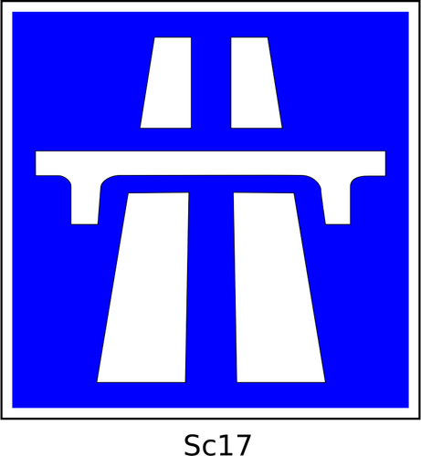 Vector de dibujo de inicio de carretera sección roadsign