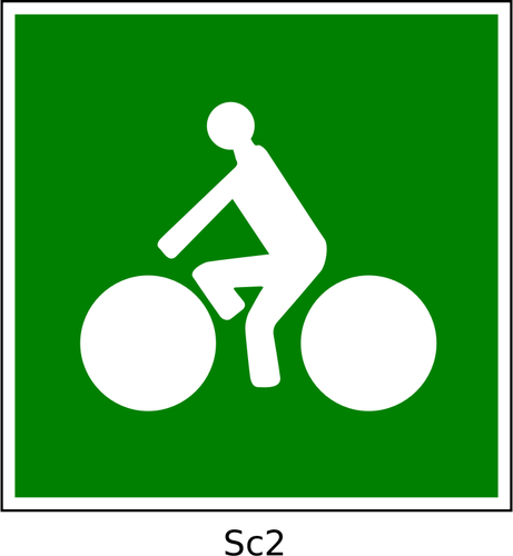 Vektor-ClipArt Fahrrad Pfad quadratisch grün Zeichen