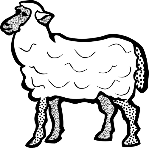 简单的羊的艺术线条矢量剪贴画
