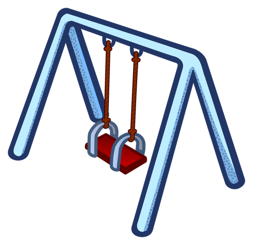 Çocuğun salıncak renk illüstrasyon mavi