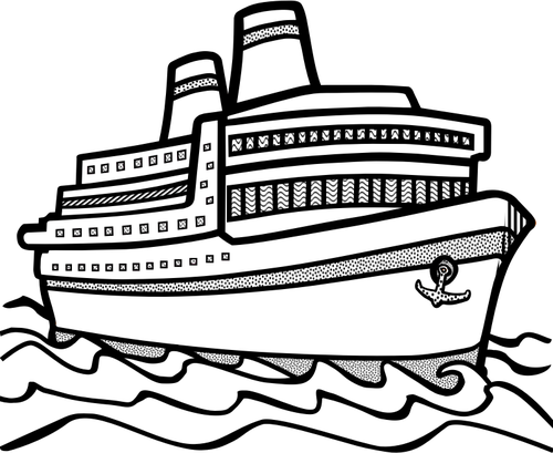 Línea vector de arte dibujo de grandes cruceros