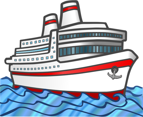 Grafica vettoriale di colore grande nave da crociera