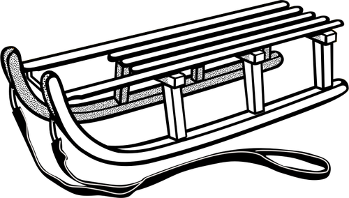 Släde line art vektor illustration