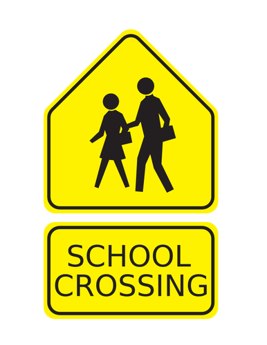 School crossing sign vector clip art